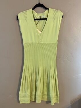 Max Studio Pistachio V-Neck Knit Dress